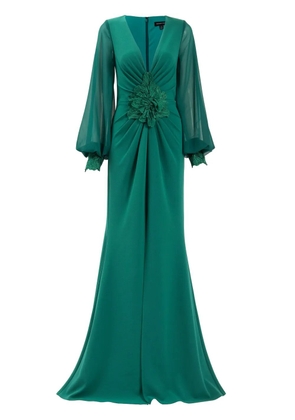Tadashi Shoji draped-detail gown - Green