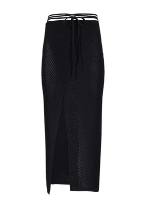 Laneus pointelle-knit maxi skirt - Black