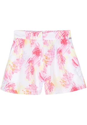 Armani Exchange abstract-print pleated shorts - Pink