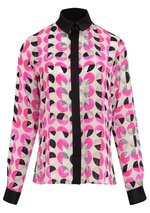 Gloria Coelho graphic-print silk shirt - Pink