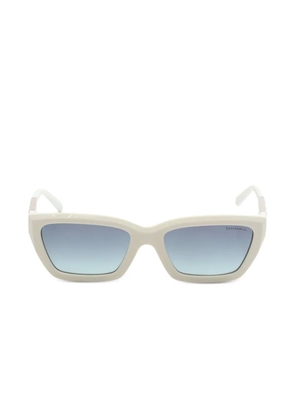 Tiffany & Co. Pre-Owned 2020s T rectangle-frame sunglasses - White