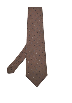 Giorgio Armani Pre-Owned geometric-pattern silk tie - Brown