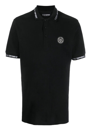 Plein Sport tiger-print short-sleeved polo shirt - Black