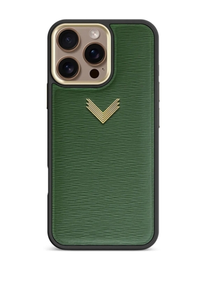 VELANTE leather logo-detal iPhone 16 Pro Max phone case - Green
