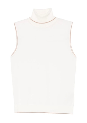 Eleventy turtleneck sleeveless top - White