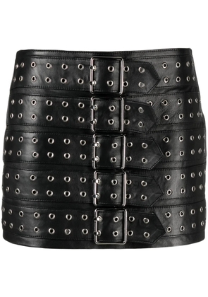 Manokhi belted leather miniskirt - Black