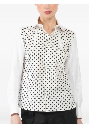 Shiro Sakai polka-dot panelled shirt - White