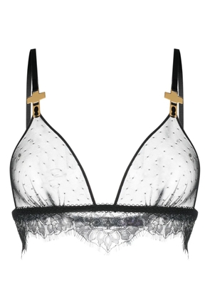 Maison Close Inspiration Divine cross-charm bra - Black