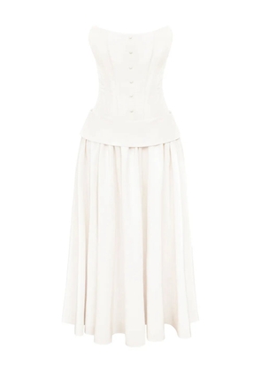 POST MERIDIEM Serment buttoned corset maxi dress - White