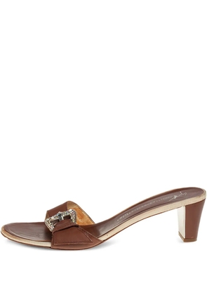 Giuseppe Zanotti Vintage pre-owned 60mm buckle-detail leather sandals - Brown