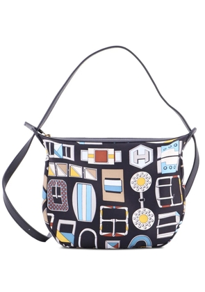 Hermès Pre-Owned Sursoie To Go Pouch Printed Silk and Leather crossbody bag - Blue