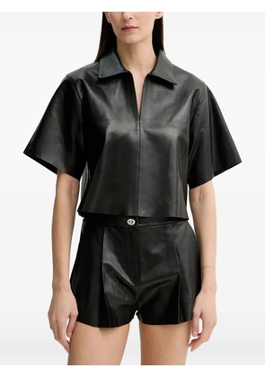 STAND STUDIO short-sleeve collared top - Black