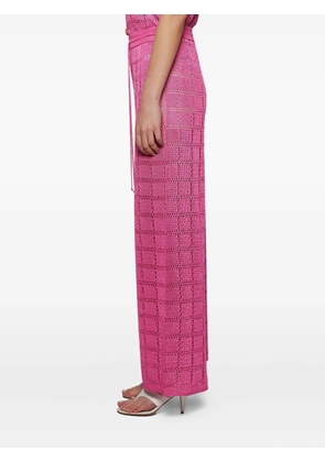 Calle Del Mar grid-pattern drawstring trousers - Pink
