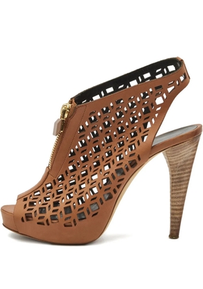 Pierre Hardy laser-cut zip booties - Brown