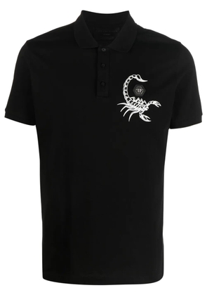 Philipp Plein Scorpion-print polo shirt - Black