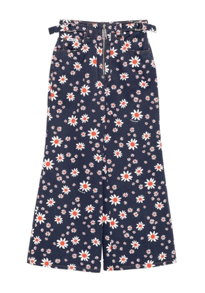 Miu Miu Pre-Owned 2019 floral-printed trousers - Blue