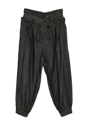 Y's waist-gathered jeans - Black