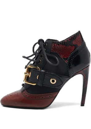 Burberry Pre-Owned buckle-embellished boots - Red