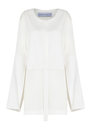 Gloria Coelho box-pleat cape-sleeve blouse - White