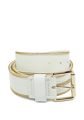 Versace Pre-Owned zip-detail buckle belt - White