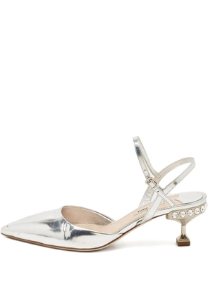 Miu Miu Pre-Owned 60mm crystal-heel sandals - Silver