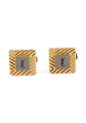 Saint Laurent Pre-Owned 1990s square cuff-links - Gold