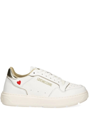 Love Moschino lace up leather trainers - White