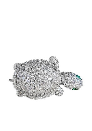 Fantasia by Deserio crystal-embellished turtle brooch - Silver