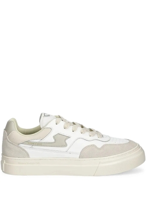 Stepney Workers Club logo-detail leather sneakers - Neutrals