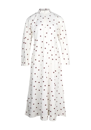 GANNI polka-dot long-sleeve midi dress - White