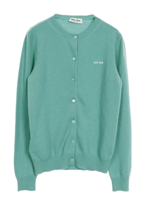 Miu Miu Pre-Owned 2010s logo cardigan - Green