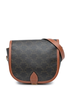 Celine Pre-Owned 2020 Medium Triomphe Coated Canvas Folco crossbody bag - Brown