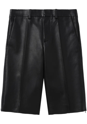 Helmut Lang leather knee-length shorts - Black
