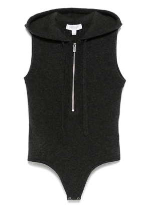 Michael Kors Collection zip-up hooded bodysuit - Grey