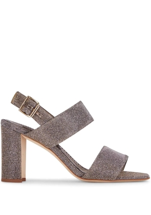 Manolo Blahnik lurex-detail block-heel sandals - Grey