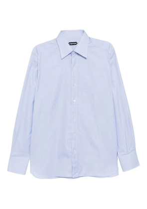 TOM FORD plaid cotton shirt - Blue