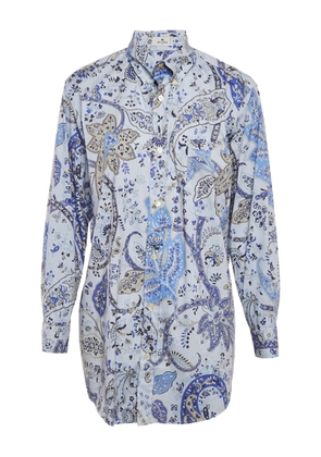 Etro Pre-Owned paisley-print button-down shirt - Blue