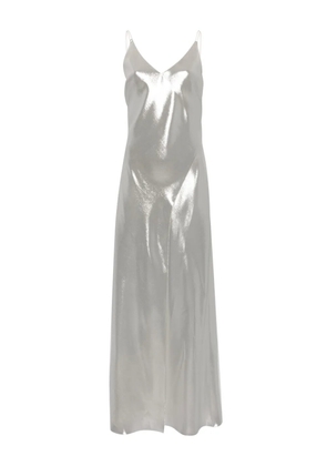 Carine Gilson lurex-detail silk slip dress - Silver