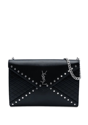 Saint Laurent Pre-Owned 2021 Quilted Lambskin Studded Monogram Gaby shoulder bag - Black