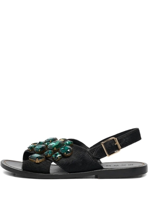 Marni Pre-Owned crystal-embellished sandals - Black