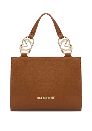 Love Moschino logo-ring handle tote bag - Brown