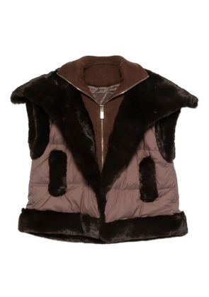 Max & Moi fur-trimmed quilted gilet - Brown