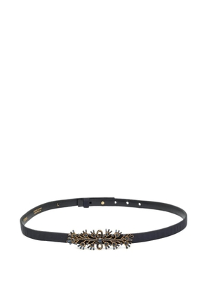 Oscar de la Renta Pre-Owned satin crystal-embellished belt - Black
