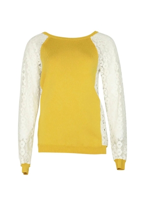 Moschino Pre-Owned lace-sleeve sweater - Yellow