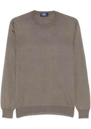 Fedeli fine-knit jumper - Brown