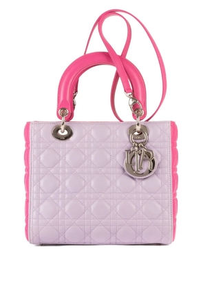 Christian Dior Pre-Owned quilted two-toned tote bag - Purple