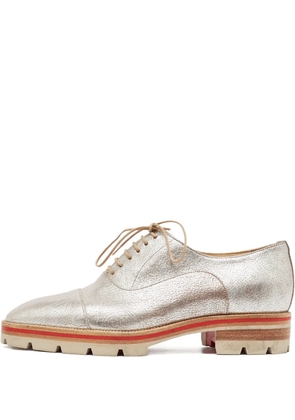 Christian Louboutin Pre-Owned leather lace-up oxford shoes - Silver