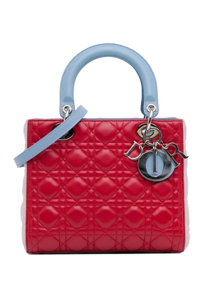 Christian Dior Pre-Owned 2014 Medium Tricolor Lambskin Cannage Lady Dior satchel - Red