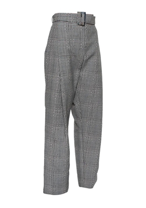 Ellery belted plaid trousers - Grey