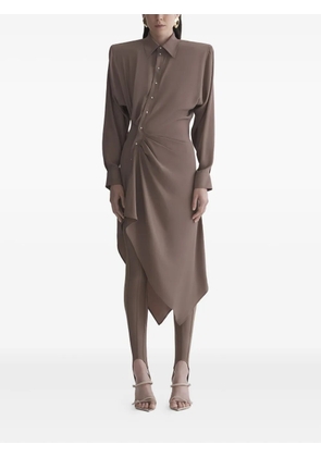 Mugler asymmetric shirt dress - Brown